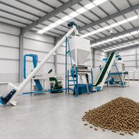 Ligne de production automatique de granulés d'aliments pour animaux à haut rendement pour usine d'aliments pour animaux avec système de refroidissement, d'emballage et de contrôle