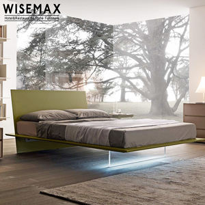 Meubles WISEMAX mobilier de chambre à coucher queen cama de luxe de haute qualité maison hôtel selle de cheval matelas en cuir <span class=keywords><strong>lit</strong></span> <span class=keywords><strong>double</strong></span> en <span class=keywords><strong>bois</strong></span> - Product Image 1