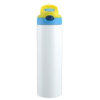 Vaso Térmico de Acero Inoxidable de 20oz para Niños con Pajita, Diseño Moderno Portátil, Listo para Sublimación, Regreso a Clases