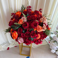 Centres de table de mariage MoKtong, boule de fleurs artificielles imperméable de 60 cm, rose orange, pour photomaton
