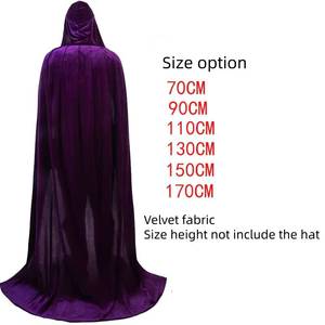 Capa de Terciopelo con Capucha MS para Adultos y Niños, Perfecta para Halloween, Cosplay, Disfraces de Vampiro y Fiestas Temáticas - Product Image 2