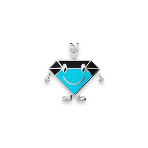 Pendentif fantaisie en diamant The Noble Ice Man, bijou de luxe avec chaîne, pièce de conversation élégante et ludique, édition limitée - Product Image 1