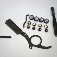 Rasoir de sécurité en acier inoxydable de haute qualité à l'ancienne Poignée à doigts Rasage du visage Lame simple Remplaçable pour les sourcils Barbe