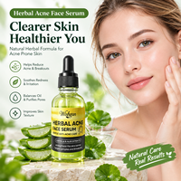 Sérum Visage Anti-Acné aux Herbes pour Peaux à Tendance Acnéique avec Extrait de Centella et Aloe Vera, Sérum Facial Apaisant et Séborégulateur