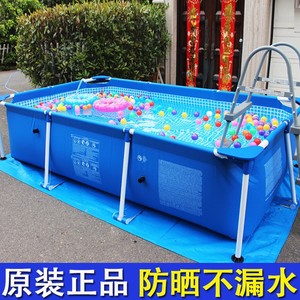 Piscine gonflable rectangulaire <span class=keywords><strong>INTEX</strong></span> pour enfants avec cadre en PVC, pompe filtrante, échelle, pour jardin familial, sports aquatiques en plein air - Product Image 2