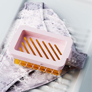Elastic <b>Mesh</b> Soap Box Soap Case Bathroom Supplies Household Items Soap Tray Portable Durable Multifunctional Non Slip - Product Image 5