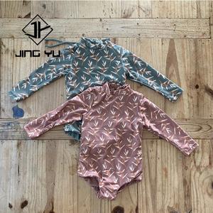 Manufacturer Beach UPF50+ Protection <b>Long</b> <b>Sleeve</b> Girls Bikini Swimwear Custom Polyester Kids One-Piece <b>Swimsuit</b> - Product Image 2