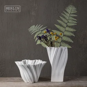 Merlin oturma 3D baskılı vazo koleksiyonu İskandinav tarzı ev dekor oturma odası masaüstü kar tanesi vazo süsleme çiçek vazo