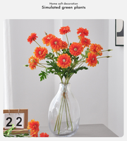 Bouquet de Zinnias Artificiels pour Décoration Murale de Mariage, Composition Florale Artificielle, Décoration d'Événements à Domicile, Vente en Gros, Affichage de Toile de Fond de Cérémonie