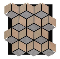 Panneaux muraux acoustiques géométriques en MDF avec placage de bois personnalisé, panneaux décoratifs 3D absorbant le son pour bureau, hôtel, salle de conférence