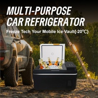 Refrigerador Portátil Compacto de 12V/24V/220V, 20L/25L/30L, con Puerta de Plástico, Compresor, Temperatura de -20°C, para Acampar al Aire Libre y Caravanas