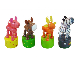 Marionette a dita in legno a forma di zebra - Giocattoli pop-up per bambini - Giocattolo a spinta - Product Image 6