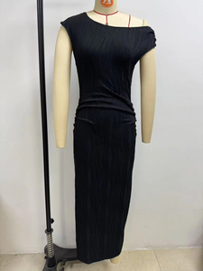 Vestito alla moda con spalle inclinate ondulate ad acqua nuovo vestito carino e alla moda con spalle inclinate - Product Image 2