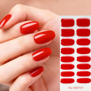 16 embouts de gel semi-durci pour ongles, couleur unie, adhésif, imperméable, vernis gel longue durée, autocollants pour ongles, kits pour lampe UV - Product Image 2