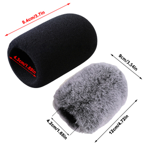 Per Audio <span class=keywords><strong>Technica</strong></span> AT2020 AT2035 ART2500 copertura parabrezza 1/2 pz microfono schiuma Pop filtro con connettore XLR antivento pelliccia artificiale - Product Image 6