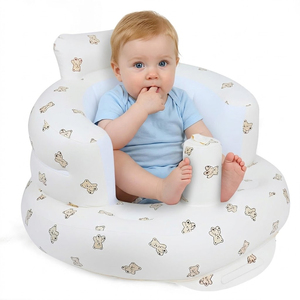 Sofá Inflable Moderno para Bebés con Bomba Integrada para Mayores de 3 Meses, Diseño de Oso Adorable, Seguro y Confortable para Dormitorio/Sala de Estar - Product Image 3