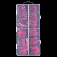 120 pièces de moules à ongles pré-conçus pour extension, capsules de gel sans trace, double forme rose, style stiletto français, couverture complète pour nail art