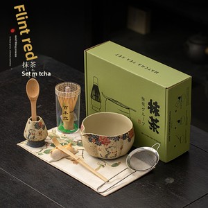 Juego <span class=keywords><strong>de</strong></span> té Matcha <span class=keywords><strong>de</strong></span> cerámica ecológico antiguo <span class=keywords><strong>de</strong></span> ocho piezas, capacidad <span class=keywords><strong>de</strong></span> 550ml, diseño <span class=keywords><strong>de</strong></span> Picapiedra azul y blanco, <span class=keywords><strong>agitador</strong></span> <span class=keywords><strong>de</strong></span> cepillo <span class=keywords><strong>de</strong></span> cuenco rojo - Product Image 1