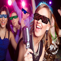 Lunettes LED rechargeables lumineuses avec modes de motifs pour la décoration de costumes de soirée en boîte de nuit, bar, Saint-Valentin, remise de diplôme, Halloween