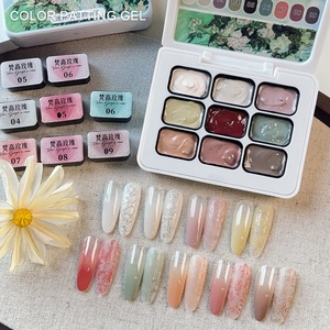 10 Stile 9 Farben Solid Nail Art <span class=keywords><strong>Gel</strong></span> Set Malerei Textur Stamping Gradient Blending Bouncing <span class=keywords><strong>Gel</strong></span> Großhandel Salon Ombre OEM - Product Image 6