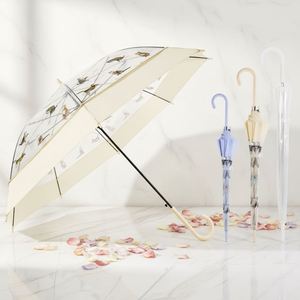 Custom Pattern Inverted Hanging clear Transparent Semi-automatic Stick Straight <b>Umbrella</b> for Kids - Product Image 5