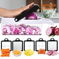 Multifunctionele aardappel- en uiensnijder, groentesnijder, spiraalsnijder, mandoline, groentesnijder, voedsel- en groentehakker