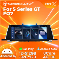 Navifly MNX layar sentuh Android BMW, layar sentuh 10.25 inci 12 + 512GB untuk BMW 5 Series GT F07 dengan Play Auto 4G LTE
