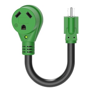 J495 Cordon <span class=keywords><strong>adaptateur</strong></span> 30 A pour camping-car <span class=keywords><strong>12</strong></span> pouces NEMA 5-15P vers TT-30R NEMA avec indicateur d'alimentation LED <span class=keywords><strong>Adaptateur</strong></span> d'alimentation électrique pour camping-car 110 Volt - Product Image 1