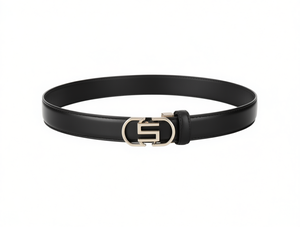 Alloy Plate Buckle Belt 3.5 Cm Solid Letter Buckle Casual Style - Product Image 1
