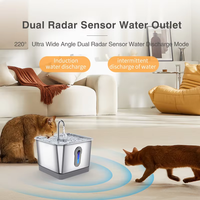 Fontaine à eau sans fil pour chat Elecpet 2025, nouvelle, 4L, batterie 5000mAh, radar 220 ° Distributeur intelligent en acier inoxydable avec capteur