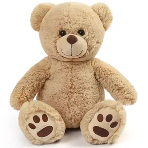 Oem Odm Zacht Bont Stof Dier Biologische Knuffels 35Cm Aangepast Logo Zwart Roze Kinderen Pluche Schattige Teddybeer