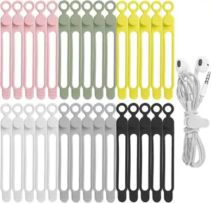 Silicone Cable Ties,Reusable Cable Management Organizer, Multipurpose Elastic Cord Organizer for Bundling and Fastening Cable