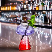 Verres à cocktail uniques en forme de champignon, verre à champignon transparent créatif de qualité supérieure, long pied pour le vin, utilisation à domicile pour les mariages