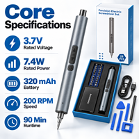 Ensemble de tournevis électriques 3,7 V, kit d'outils de précision, ensemble d'outils électriques sans fil 24 en 1 pour la réparation électronique