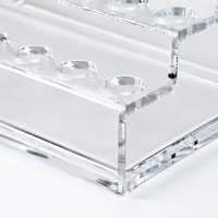 Organisateur de bouteilles d'huiles essentielles en acrylique personnalisé, support à bouteilles transparent à plusieurs niveaux avec trous, logo OEM, étagère de rangement pour spa, boîte de rangement