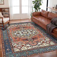 Tapis vintage de style américain, livraison directe disponible, tapis ethnique bohème pour salon, polyester, carré