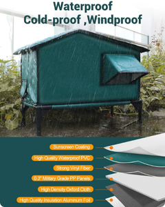 بيت قطط خارجي مقاوم للعوامل الجوية - تصميم معزول ومقاوم للماء مع وسادة تدفئة للقطط الضالة - Product Image 4