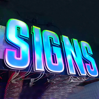 Letrero LED RGB Personalizado para Exteriores, Letrero Programable LED a Todo Color, Letra 3D Iluminada Dinámica, Logotipo Publicitario para Fachada