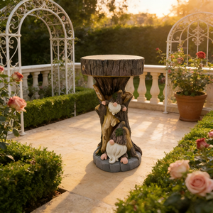 Support de Plantes Gnomique <span class=keywords><strong>en</strong></span> Résine <span class=keywords><strong>en</strong></span> Forme de Bassin d'Oiseaux, Décoration de Jardin Extérieur, Ornement de Cour, Mangeoire à Oiseaux - Product Image 3