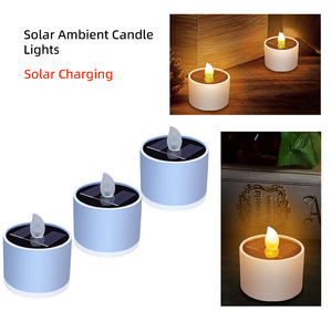Luces Solares LED Tipo Vela, <span class=keywords><strong>Velas</strong></span> Solares Impermeables sin Llama <span class=keywords><strong>para</strong></span> Decoración de Jardín y Patio Exterior - Product Image 3