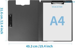 Porte-documents vertical A4 en PP coloré <span class=keywords><strong>à</strong></span> double clip, pliable, pour documents et papiers, idéal pour étudiants, écoles et bureaux - Product Image 4