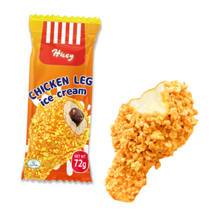 Helado Viral Hicey con Sabor a <span class=keywords><strong>Pollo</strong></span> Frito y Vainilla, Helado 3D con Forma <span class=keywords><strong>de</strong></span> Muslo <span class=keywords><strong>de</strong></span> <span class=keywords><strong>Pollo</strong></span> Frito Dorado - Product Image 1