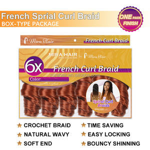 Extensiones de Cabello Trenzado en Espiral con Ondas <span class=keywords><strong>Sueltas</strong></span> y Rizos Franceses, 450 g, 6 Piezas, 24 Pulgadas, Cola de Caballo Africana, Rizos Franceses Cherish - Product Image 5