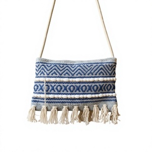 Bohemian Woven Crossbody <b>Bag</b> With Tassel Fringe Geometric Pattern Shoulder Strap Women's <b>Messenger</b> <b>Bag</b> eco friendly daily use - Product Image 1
