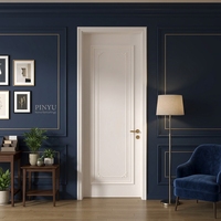 Porte intérieure en bois massif embossé multi-tons de style mid-century, résistante à l'eau, pour chambre, salon, salle de bain, cuisine