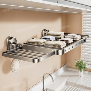 Séchoir mural pliable Litonics 75 cm gris anthracite avec ailes, gain de place, pour intérieur - Product Image 5