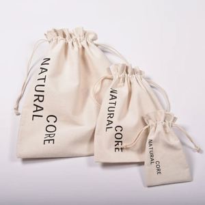 Custom Eco-Friendly Organic Muslin Cotton <b>Pouch</b> White Calico Cloth Canvas <b>Drawstring</b> Bag Logo Printed Dust Promotional Gift - Product Image 6