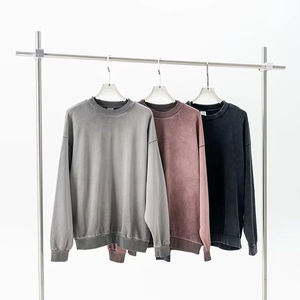 Yingling Vintage Acid Wash <b>Men</b> <b>Sweatshirt</b> Hoodie Custom Heavy Weight 380G Round Collar 100% Cotton Custom Logo <b>Sweatshirt</b> - Product Image 1