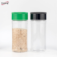 Bouteille shaker en plastique pour animaux de compagnie, pots/contenants à épices en plastique avec couvercle à clapet