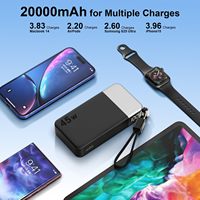 Nobis 45W 45 W PD Pengisian Cepat Kapasitas Tinggi 20000mAh Ringan Tipis Portabel Charger Power Bank dengan Kabel Lepas Pasang